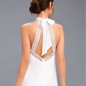 NWT Lulu's White Lace Halter Dress